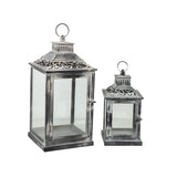 Lantern set Romimex Silver Metal 2 Pieces-0