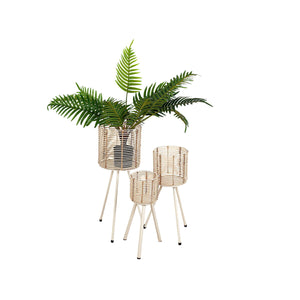 Set of Planters Romimex Rattan Legs (3 Pieces)-0