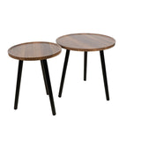 Tables set Romimex Brown Black Wood Metal 2 Pieces-0