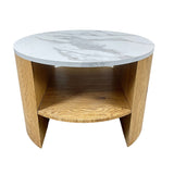 Side table Romimex White Natural MDF Wood 60 x 41 x 60 cm-0