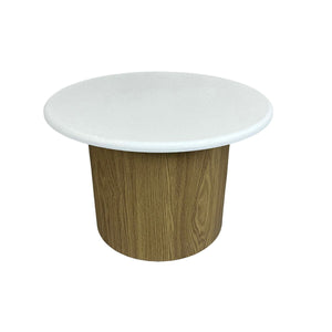 Side table Romimex White Natural MDF Wood 60 x 41 x 60 cm-0