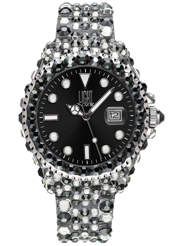 LIGHT TIME Mod. MEDITERRANEO - Full Strass / Black-0