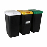 Recycling Waste Bin Tontarelli Yellow White Green (6 Units)-1