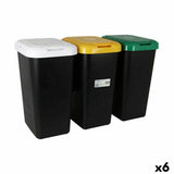 Recycling Waste Bin Tontarelli Yellow White Green (6 Units)-0