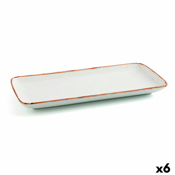 Serving Platter Ariane Terra Rectangular Ceramic Beige (36 x 16,5 cm) (6 Units)-0