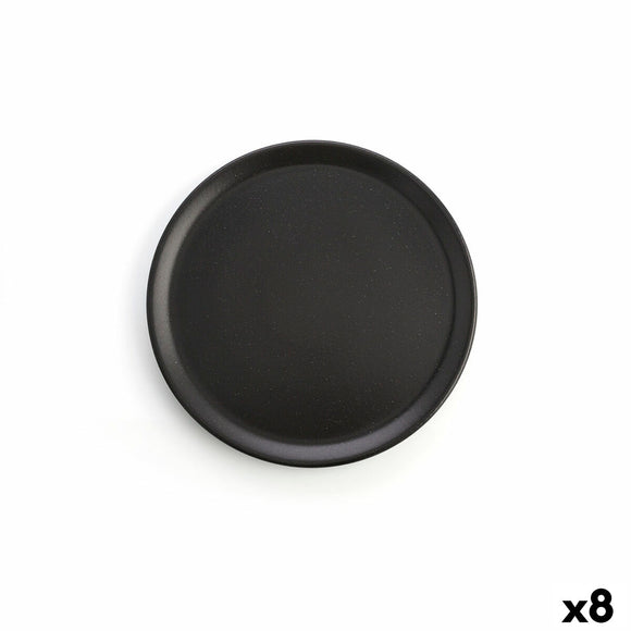 Flat Plate Anaflor Barro Anaflor Black Baked clay Ø 31 cm Meat (8 Units)-0