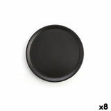 Flat Plate Anaflor Barro Anaflor Black Baked clay Ø 31 cm Meat (8 Units)-0