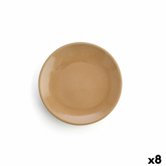 Flat plate Anaflor Vulcano Meat Baked clay Beige Ø 29 cm (8 Units)-0