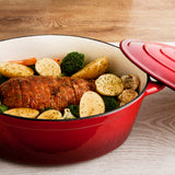 Casserole with lid Bidasoa Fierro Red 4,3 L 30 x 23 cm (2 Units)-3