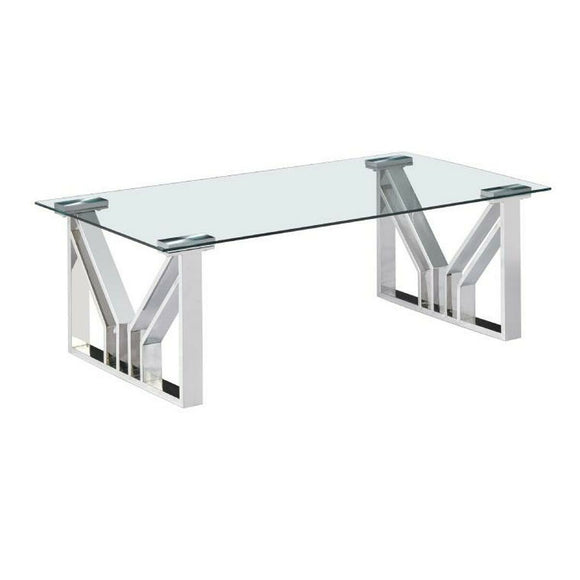 Centre Table DKD Home Decor Transparent Crystal Steel 130 x 70 x 45 cm-0
