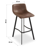 Stool Versa Edvin Brown 49 x 88 x 42 cm (2 Units)-1