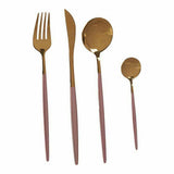 Cutlery Set Pink Golden Stainless steel (12 Units)-1