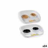 Pet feeding dish Stefanplast PR402I PR402I White Brown Black Plastic 34 x 11 x 46,5 cm Double (24 Units)-0