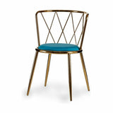 Chair Rhombus Blue Golden 50,5 x 73 x 51 cm (2 Units)-1