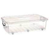 Storage Box with Wheels Kipit Transparent Plastic 40 L 46,5 x 20 x 72,2 cm (6 Units)-2