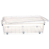 Storage Box with Wheels Kipit Transparent Plastic 40 L 46,5 x 20 x 72,2 cm (6 Units)-1