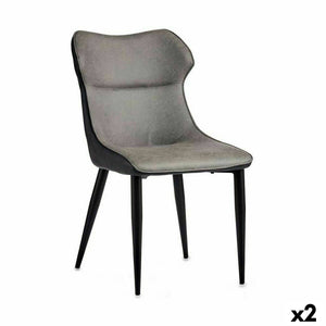 Armchair Black Grey Steel 49 x 86 x 60 cm (2 Units)-0