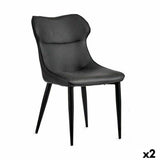 Armchair Black Anthracite Steel 49 x 86 x 60 cm (2 Units)-0