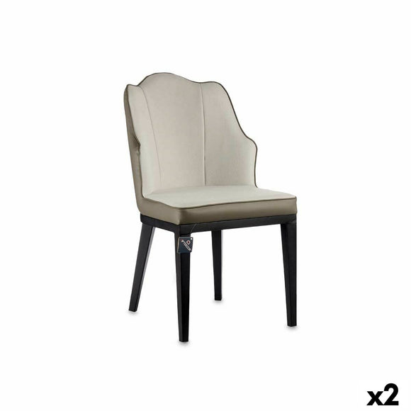 Armchair Shell Black Grey Steel 48 x 88 x 60 cm (2 Units)-0