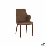 Armchair Rhombus Brown Black Steel 53 x 90 x 43 cm (2 Units)-0