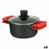 Casserole with glass lid Ø 20 cm Black Aluminium (6 Units)-0