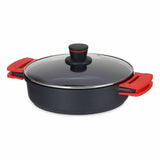 Casserole with lid 28 x 7,5 cm Black Aluminium (6 Units)-2