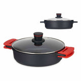 Casserole with lid 28 x 7,5 cm Black Aluminium (6 Units)-1