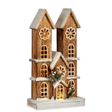 Decorative Figure Light House White Brown Wood 25 x 46 x 9 cm (6 Units)-1