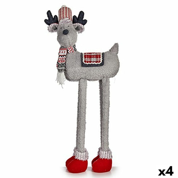 Decorative Figure Christmas Reindeer Red Grey 23 x 55 x 49 cm (4 Units)-0