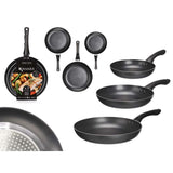 Set of pans Kinvara 1 1 Black Aluminium Bakelite 20 x 4 cm 28 x 5 cm 24 x 4,5 cm 28,5 x 46 x 14,5 cm (6 Units)-1