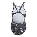 Swimsuit for Girls Adidas Aop Bars Suit Grey-4