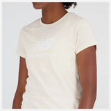 Women’s Short Sleeve T-Shirt New Balance Essentials Beige-3