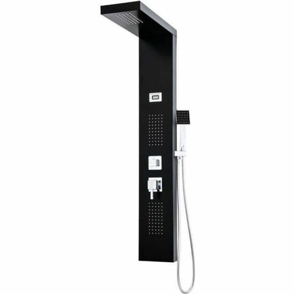 Shower Column Rousseau Torquay Black ABS 126,6 x 20 cm Hydro-massage-0