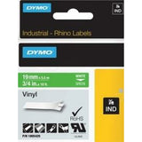 Laminated Tape for Labelling Machines Rhino Dymo ID1-19 19 x 5,5 mm White Green Stick Self-adhesives (5 Units)-1