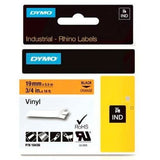 Laminated Tape for Labelling Machines Rhino Dymo ID1-19 Black Orange 19 x 5,5 mm Self-adhesives Stick (5 Units)-1