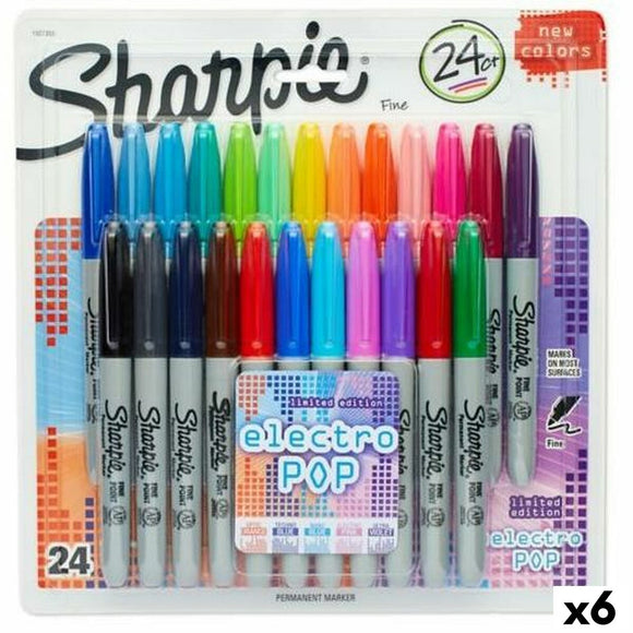 Set of Felt Tip Pens Sharpie Electro Pop Multicolour 24 Pieces 1 mm (6 Units)-0