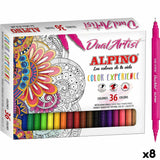 Set of Felt Tip Pens Alpino Dual Artist Multicolour (8 Units)-0