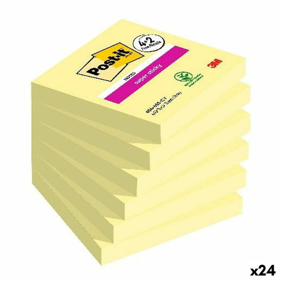 Sticky Notes Post-it Super Sticky Yellow 76 x 76 mm 6 Pieces (24 Units)-0