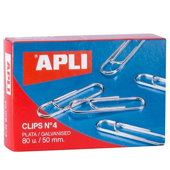 Clips Apli Nº 4 Silver 50 mm (10 Pieces) (12 Units)-0