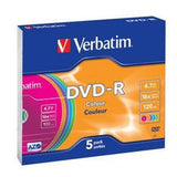 DVD-R Verbatim Colour 4,7 GB 16x 5 Pieces (20 Units)-1