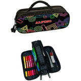 Triple Pencil Case Alpino Mini Black Multicolour (12 Units)-1