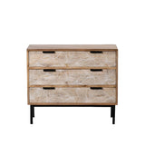 Chest of drawers 100 x 40,5 x 85 cm Natural Metal Wood White-0