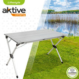 Folding Table Aktive Silver Aluminium 110 x 70 x 70 cm (4 Units)-3