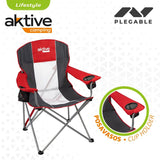 Foldable Camping Chair Aktive Dark grey Red 56 x 98 x 59 cm (4 Units)-2