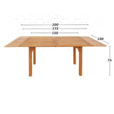 Expandable table Aktive Acacia 200 x 74 x 100 cm-1