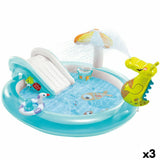 Inflatable Paddling Pool for Children Intex Playground Crocodile 201 x 84 x 17 cm (3 Units)-0