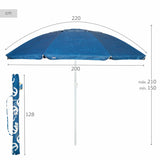 Beach parasol Aktive Blue 220 x 210 x 220 cm (6 Units)-3