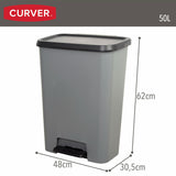 Waste bin Curver Dark grey Plastic 50 L (5 Units)-3