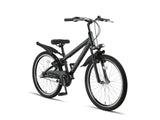 Attack MTB 24 Inch Boys 3SP Rim Brakes Black-1