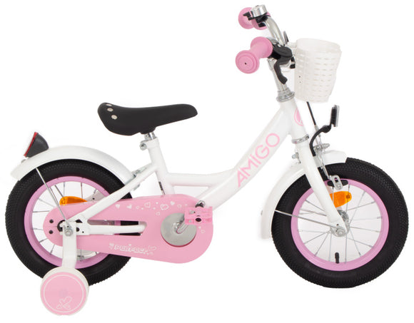 Perfect 12 Inch 21 cm Girls Coaster Brake White/Pink-0